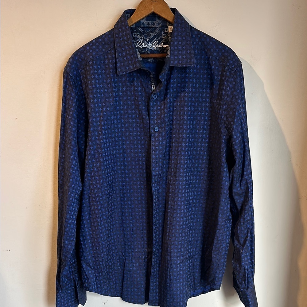 Robert Graham Men's Blue Patterned Shirt